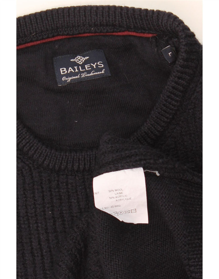BAILEYS Womens Crew Neck Jumper Sweater UK 16 Large Navy Blue Wool