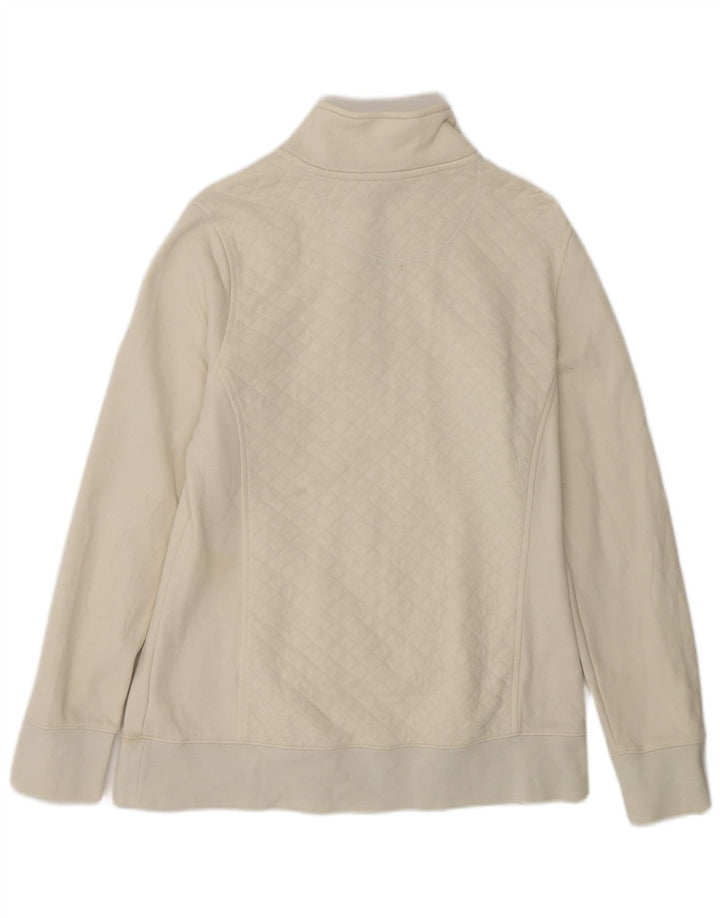 L.L.Bean Sweat-shirt surdimensionné à col zippé pour femme UK 10 Petit Blanc
