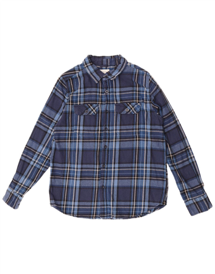 Mountain Warehouse Chemise en flanelle pour homme en coton à carreaux bleu marine