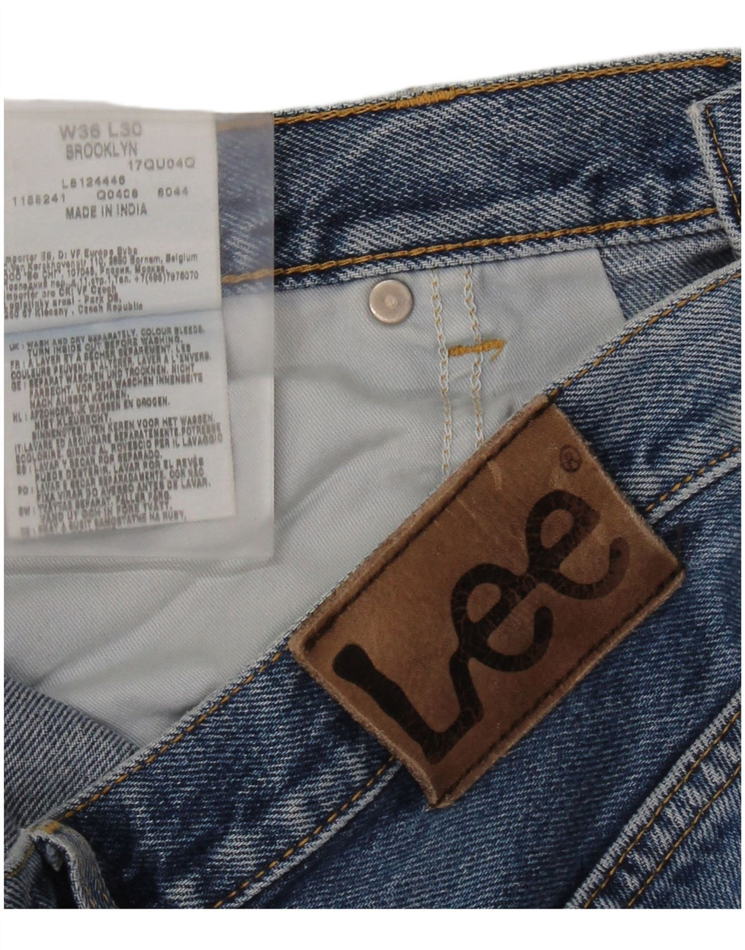 LEE Jean Droit Brooklyn Homme W36 L30 Bleu Coton