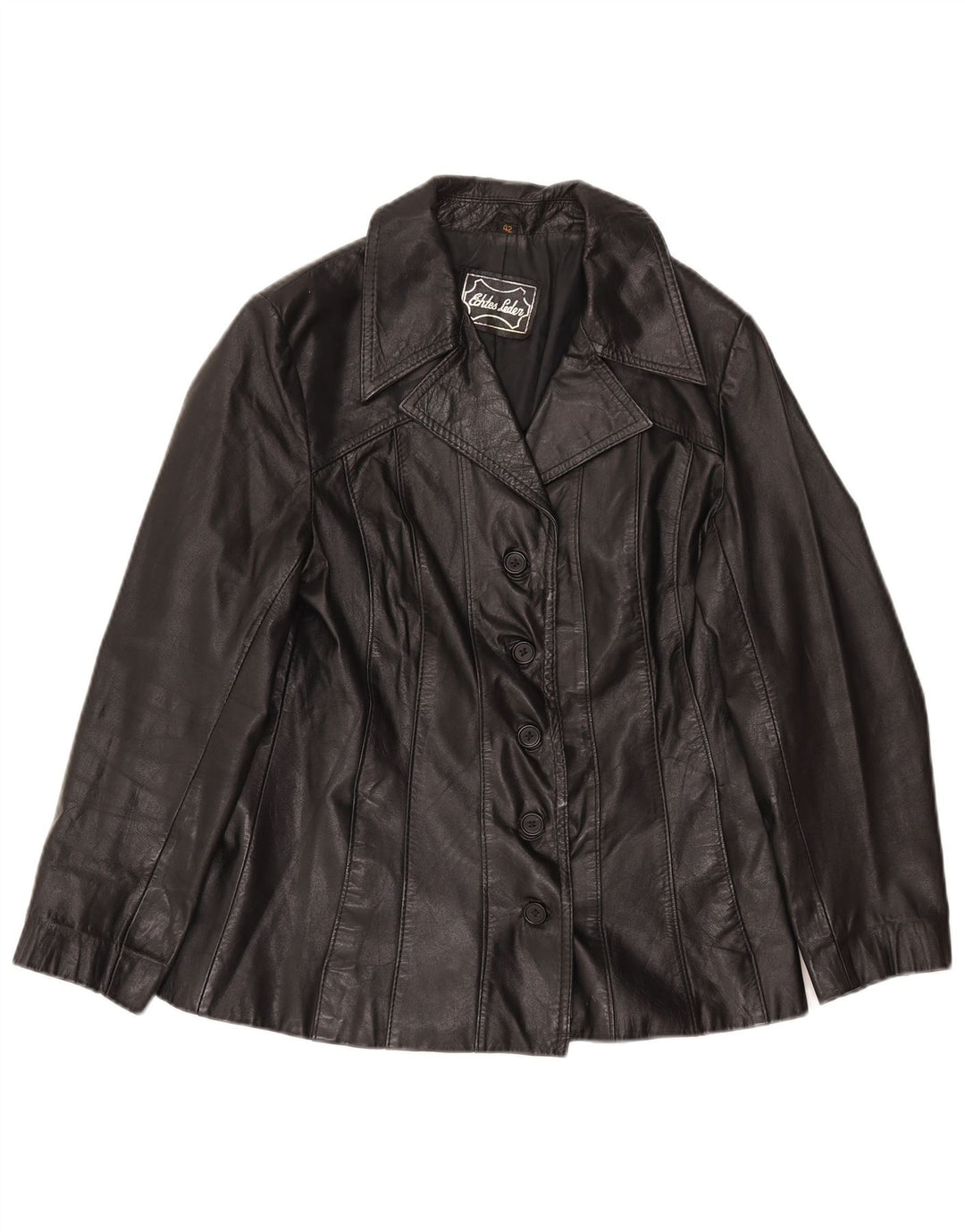 C&A Veste en cuir femme EU 42 Grand cuir noir