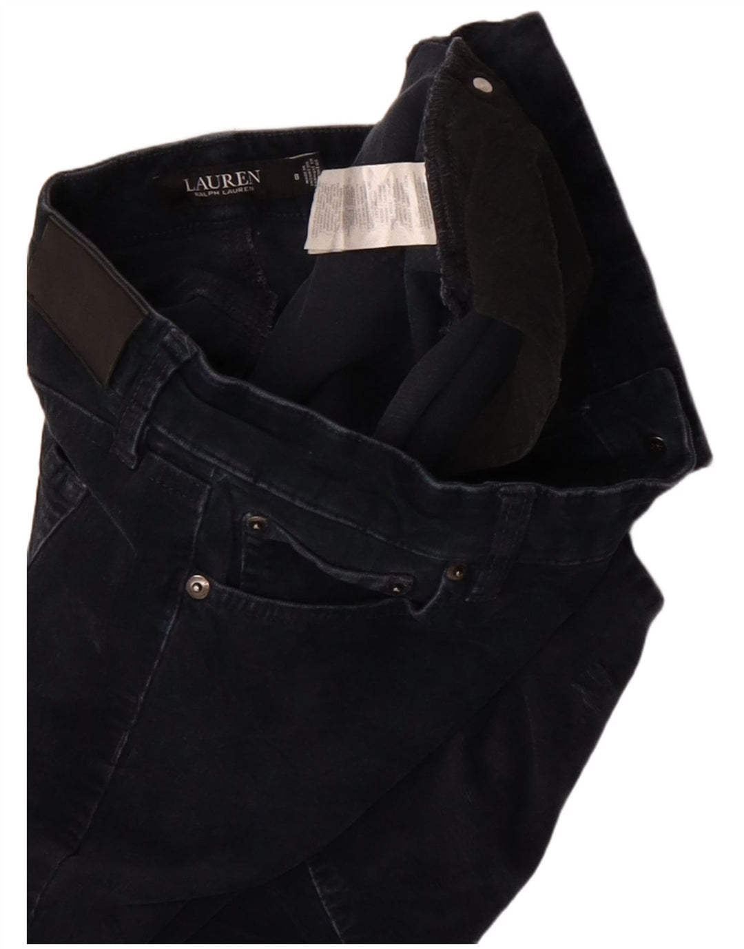 RALPH LAUREN Pantalon en velours côtelé pour femme US 8 Medium W30 L30 Bleu marine