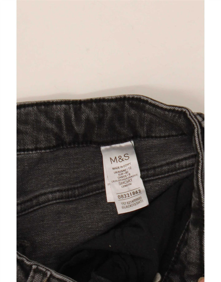 Marks & Spencer Jean court pour femme UK 12 Medium W32 L25 Coton noir