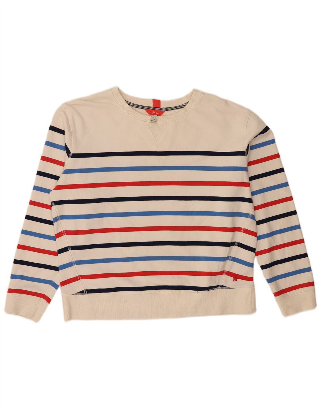 Joules Pull surdimensionné pour femme UK 10 Petit blanc cassé rayé