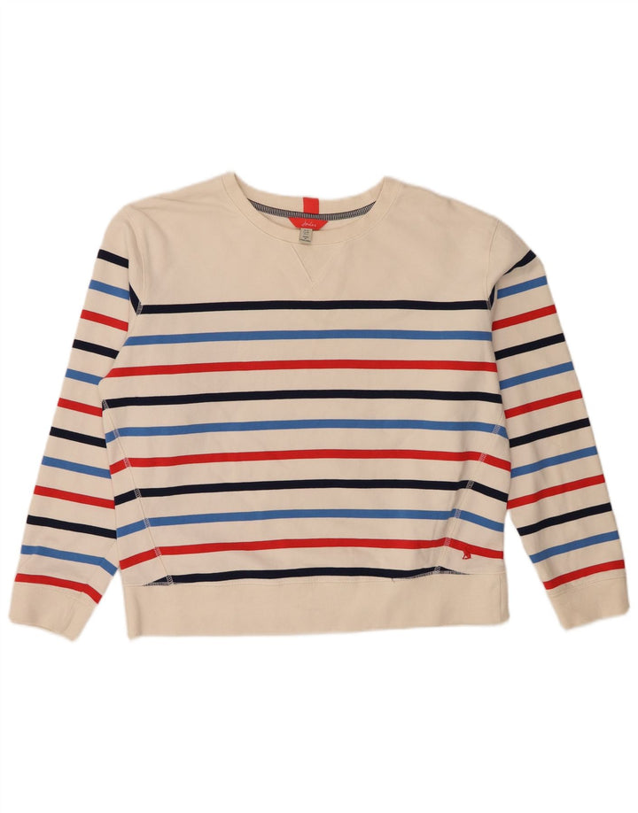 Joules Pull surdimensionné pour femme UK 10 Petit blanc cassé rayé