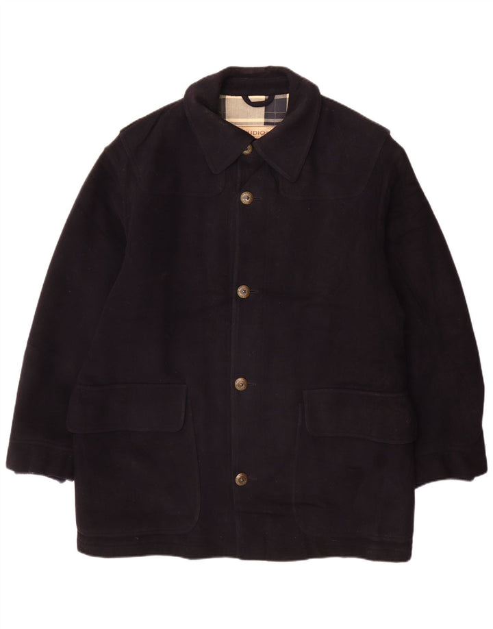 Ferre Manteau Homme IT 50 Large Laine Vierge Bleu Marine
