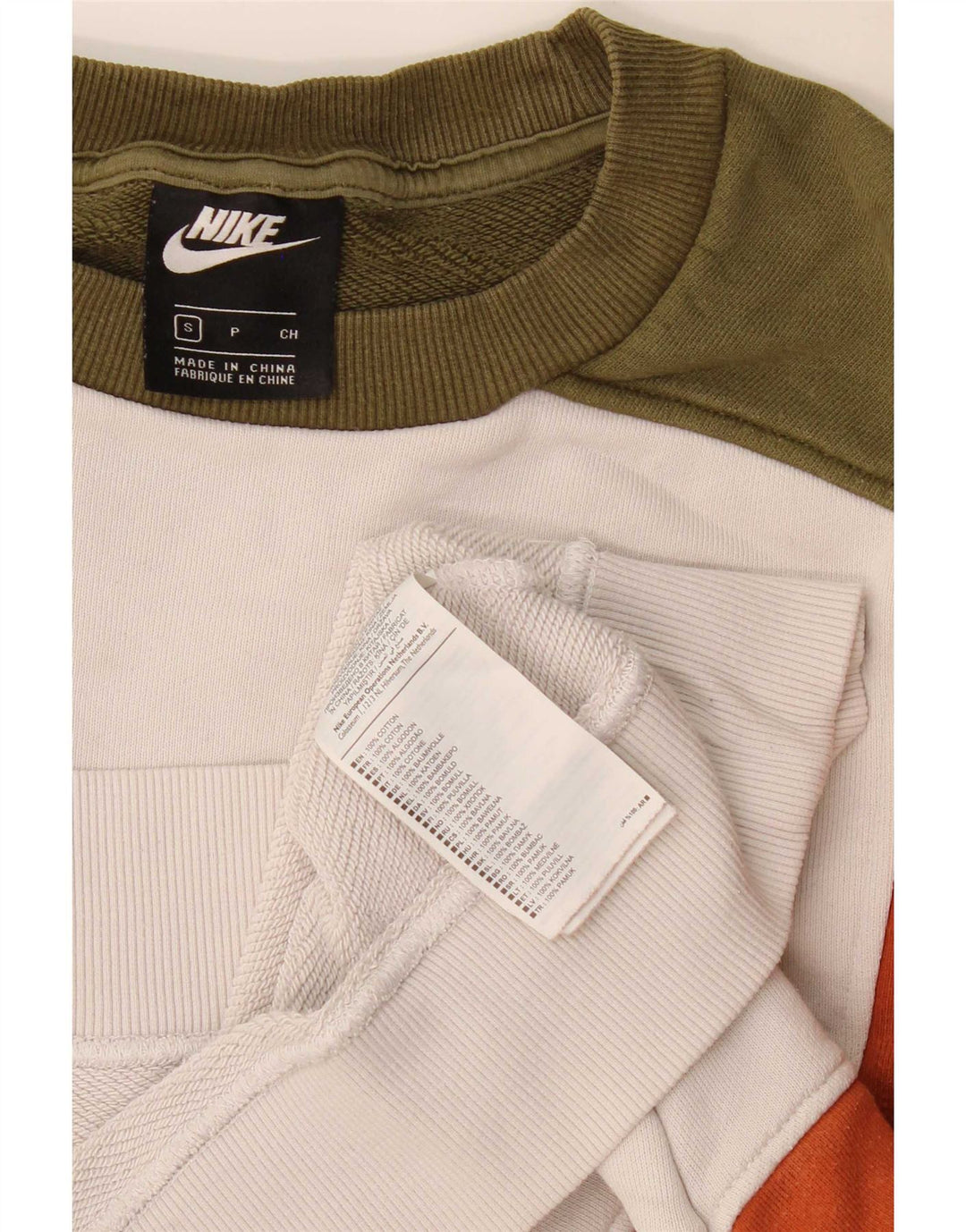 Nike Sweat-shirt pour homme en coton multicolore colour block Taille S
