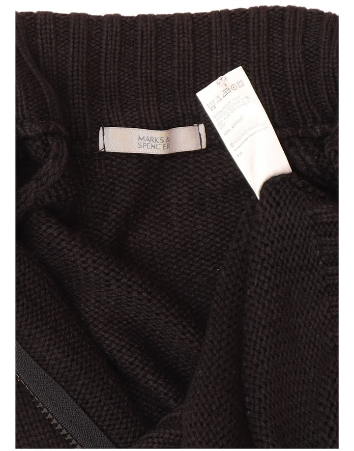 Marks & Spencer Pull Cardigan Femme UK 14 Acrylique Noir Moyen