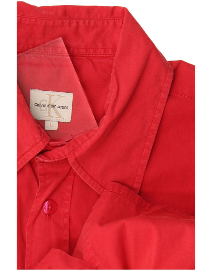CALVIN KLEIN JEANS Chemise à manches courtes pour homme Large Rouge