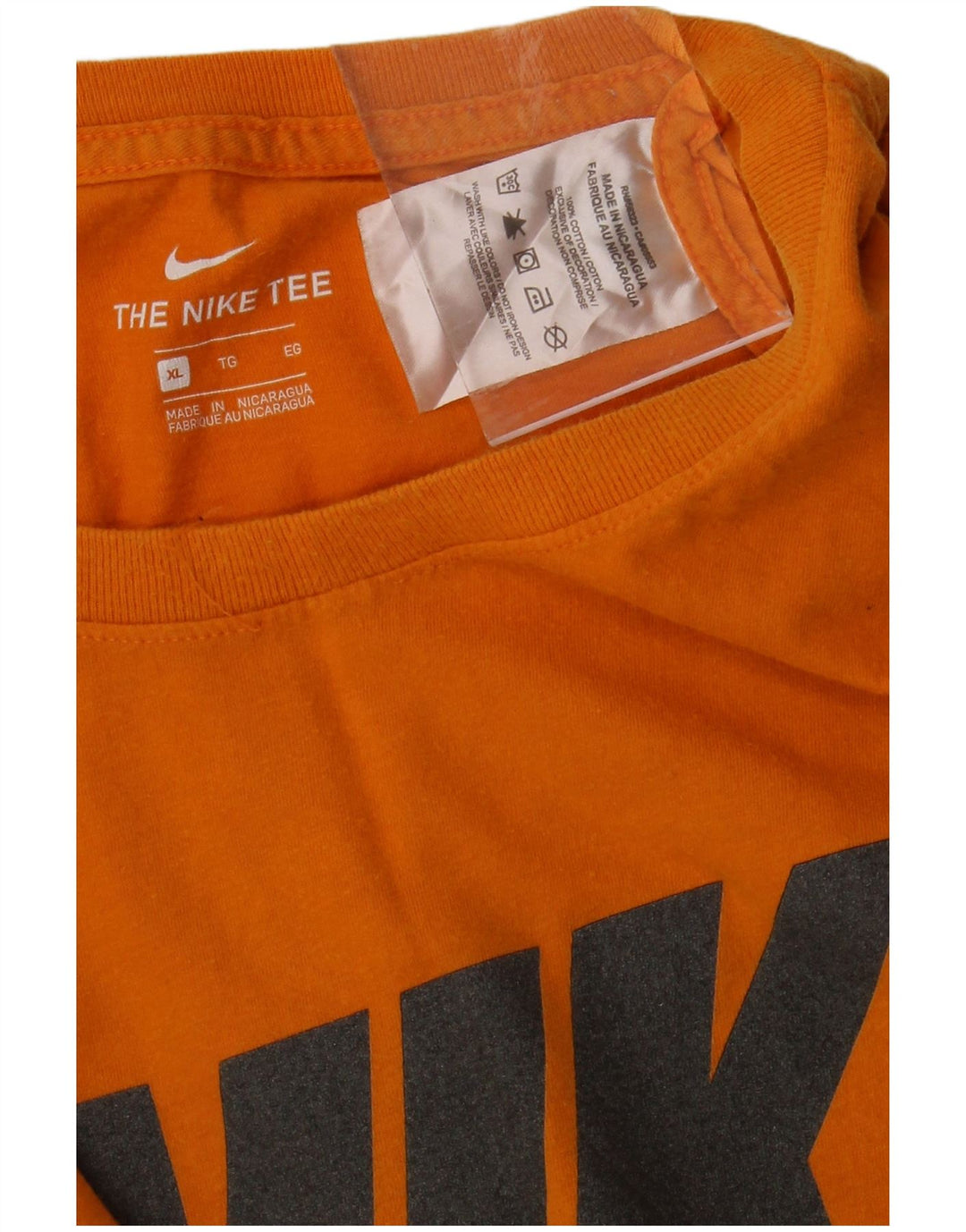 NIKE Mens Graphic T-Shirt Top XL Orange Cotton