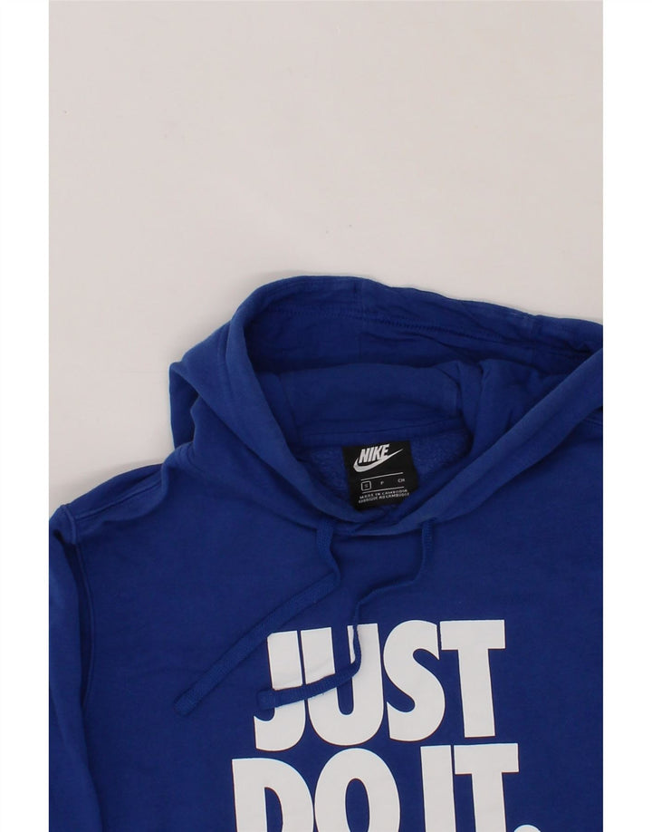 NIKE Mens Graphic Hoodie Jumper Small Blue Cotton Vintage Nike and Second-Hand Nike from Messina Hembry 