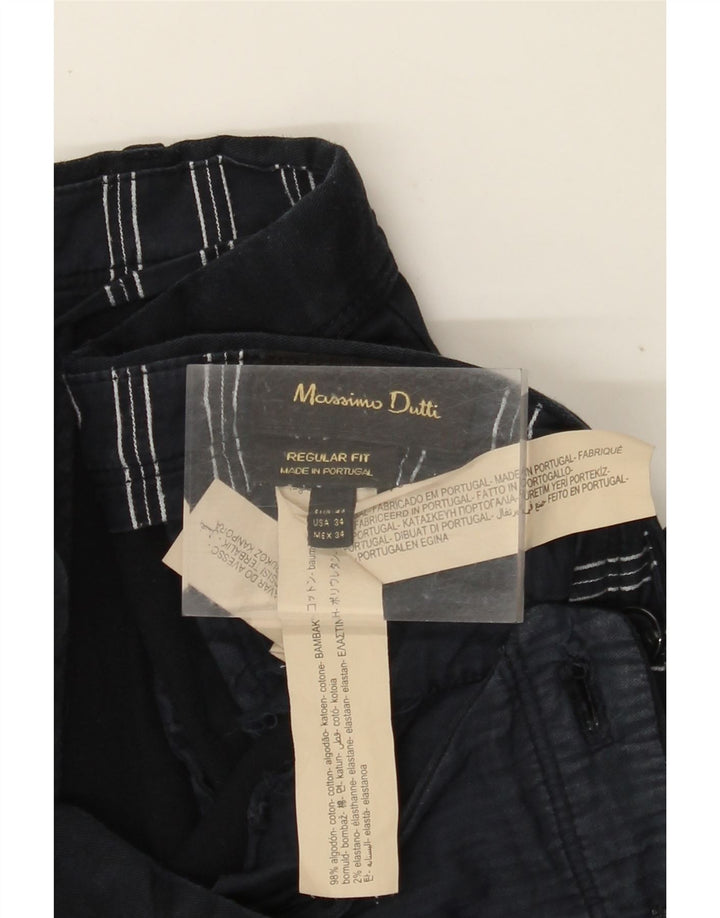 MASSIMO DUTTI Pantalon Chino Homme EU 44 Large W34 L32 Bleu Marine