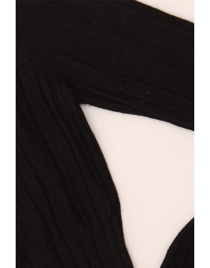Marks & Spencer Pull col en V pour femme UK 8 Small Noir Viscose