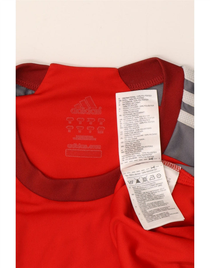 ADIDAS T-Shirt Climalite Homme Rouge Moyen Polyester Colorblock