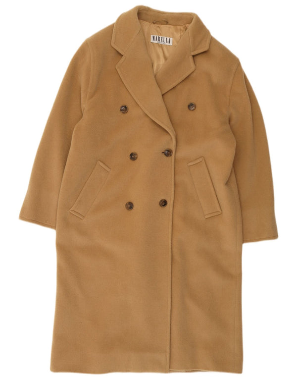 Marella Manteau surdimensionné à double boutonnage pour femme UK 12 Laine beige moyen