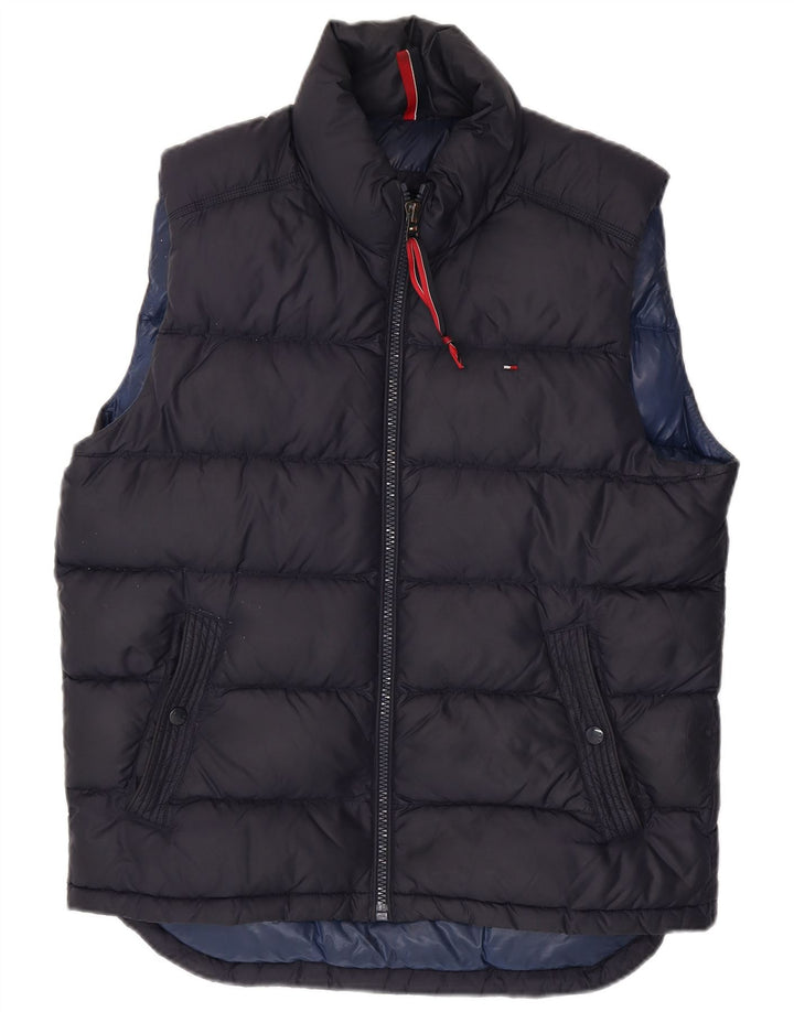 TOMMY HILFIGER Gilet rembourré pour hommes UK 40 Large Bleu Marine Nylon