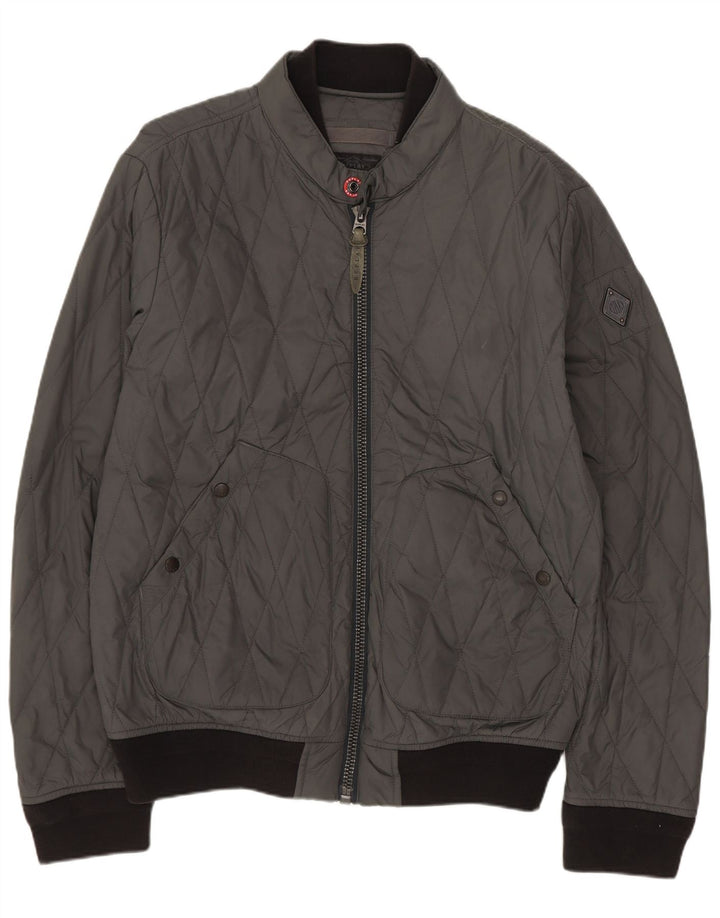Replay Veste matelassée pour homme UK 40 Large Gris Colorblock Polyamide