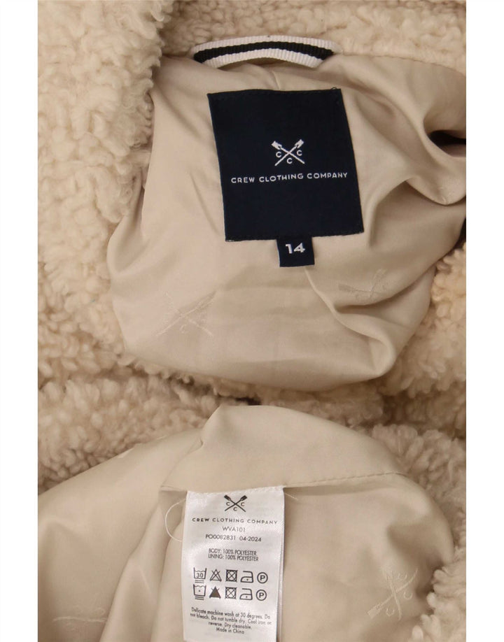 Crew Clothing Veste polaire Teddy Bear pour femme UK 14 Large Beige Polyester