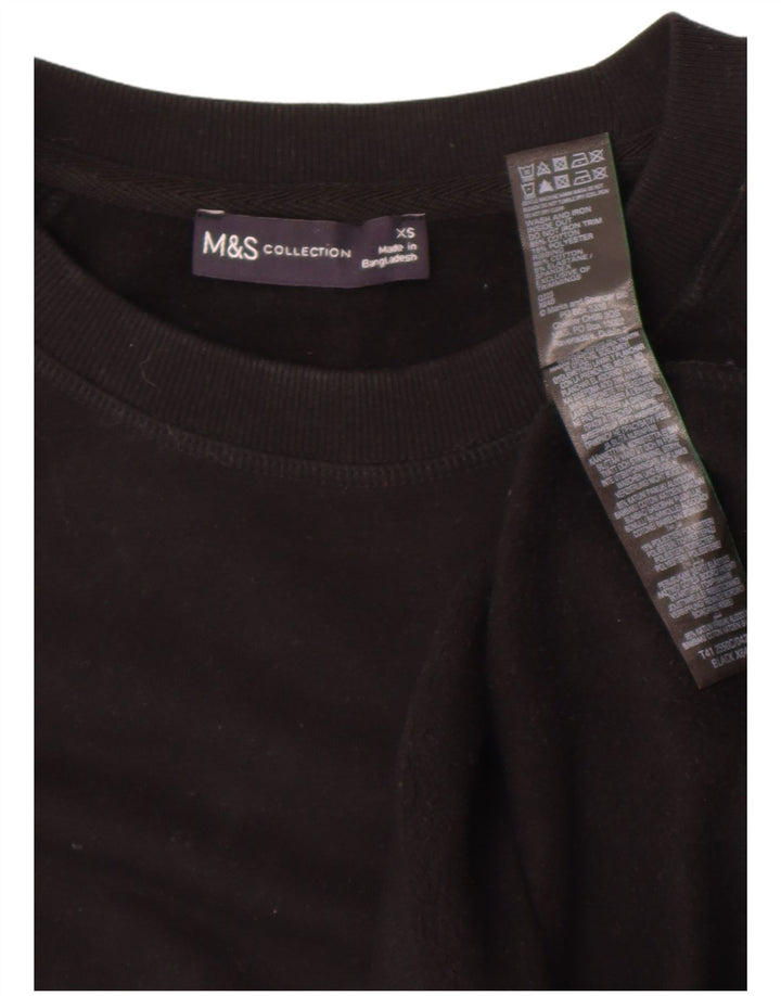Marks & Spencer Sweat-shirt surdimensionné pour femme UK 6 XS Noir Coton
