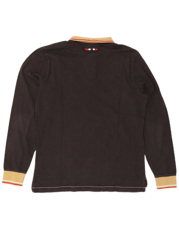 Napapijri Polo de rugby à manches longues pour hommes, grand, noir, colour block