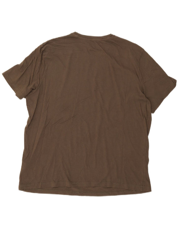Reebok T-Shirt Graphique Homme Top 2XL Kaki Coton