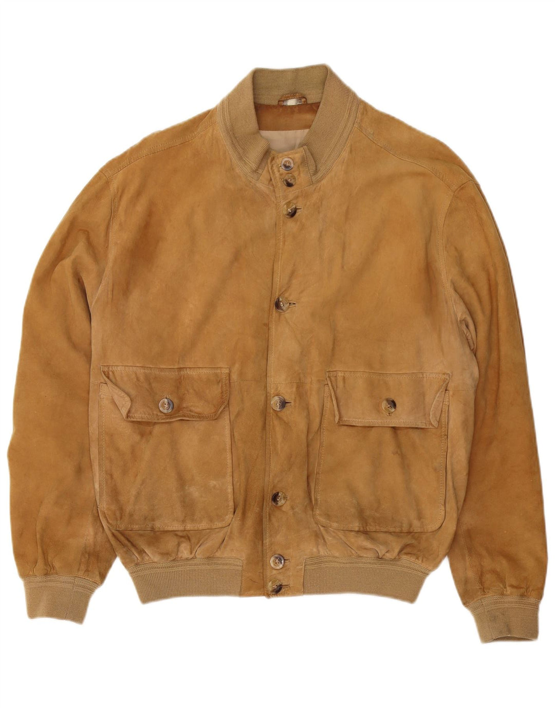 VINTAGE Veste bomber en daim pour homme UK 42 XL Marron