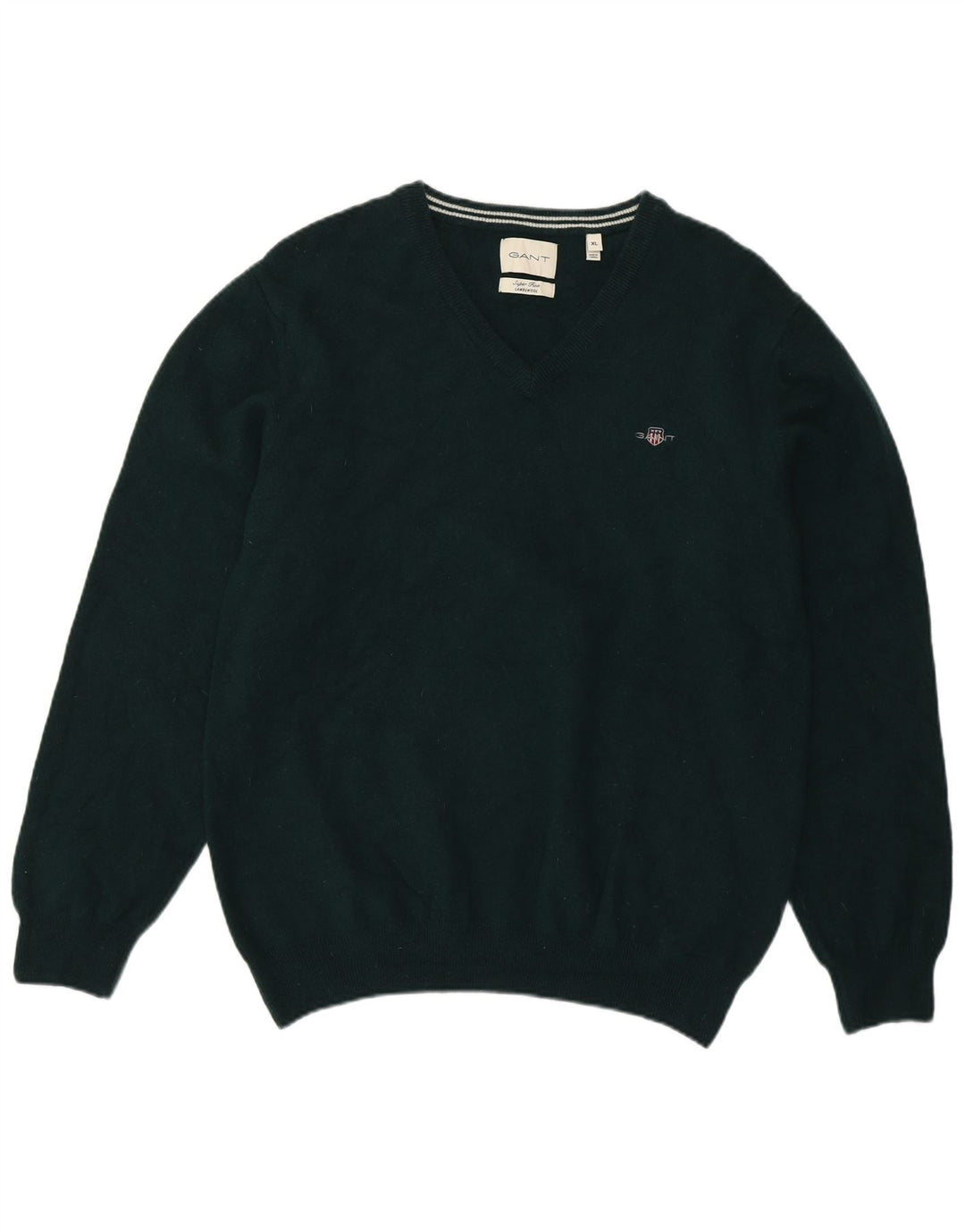 Gant Pull col V pour garçon 15-16 ans XL Vert Laine d'agneau
