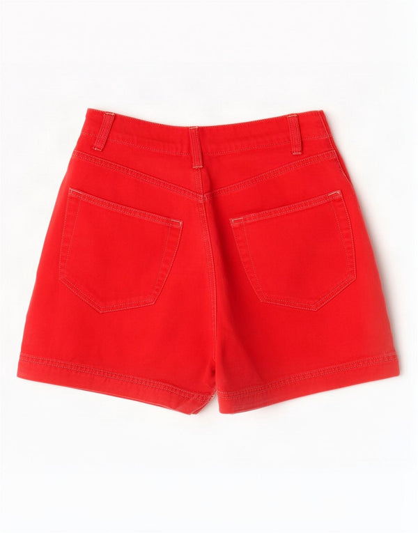 River Island Short décontracté taille haute pour femme UK 12 Medium W26 Coton rouge