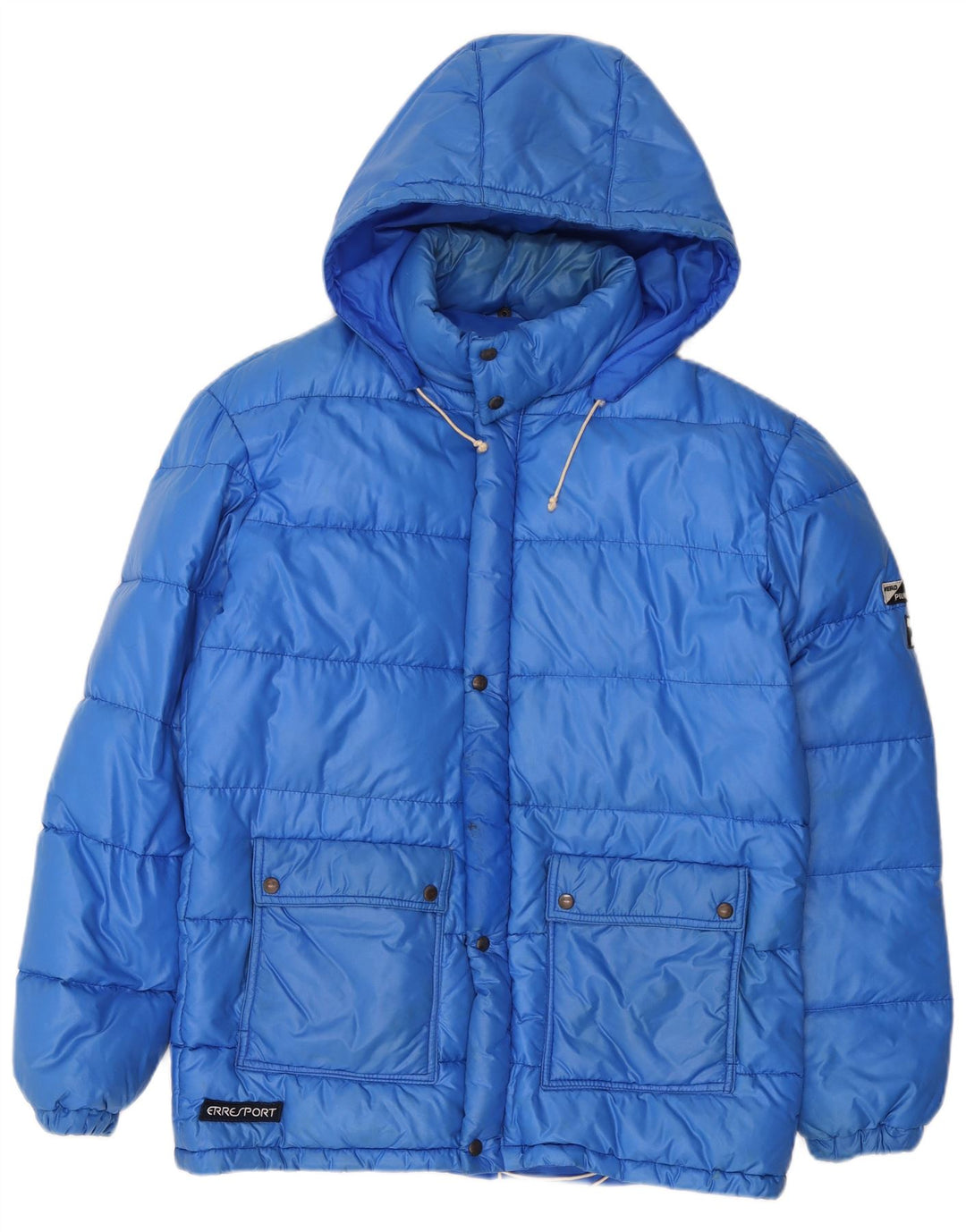 veste rembourrée à capuche vintage pour hommes UK 38 Polyamide bleu moyen