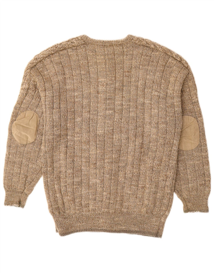 Pull Cardigan Vintage Homme Beige Moyen