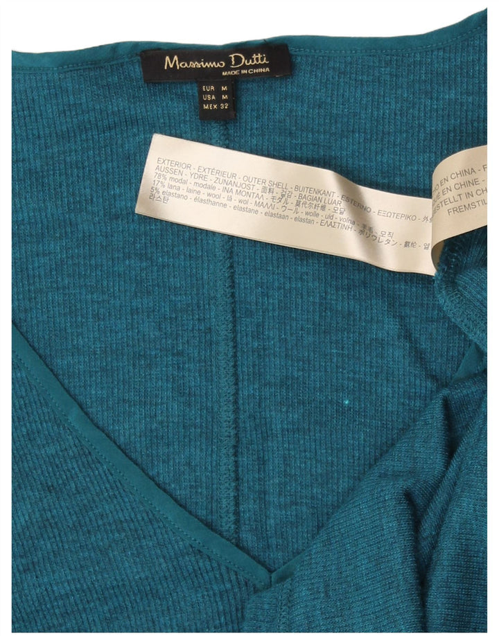 Massimo Dutti Haut à manches longues pour femme UK 42 Bleu moyen Modal