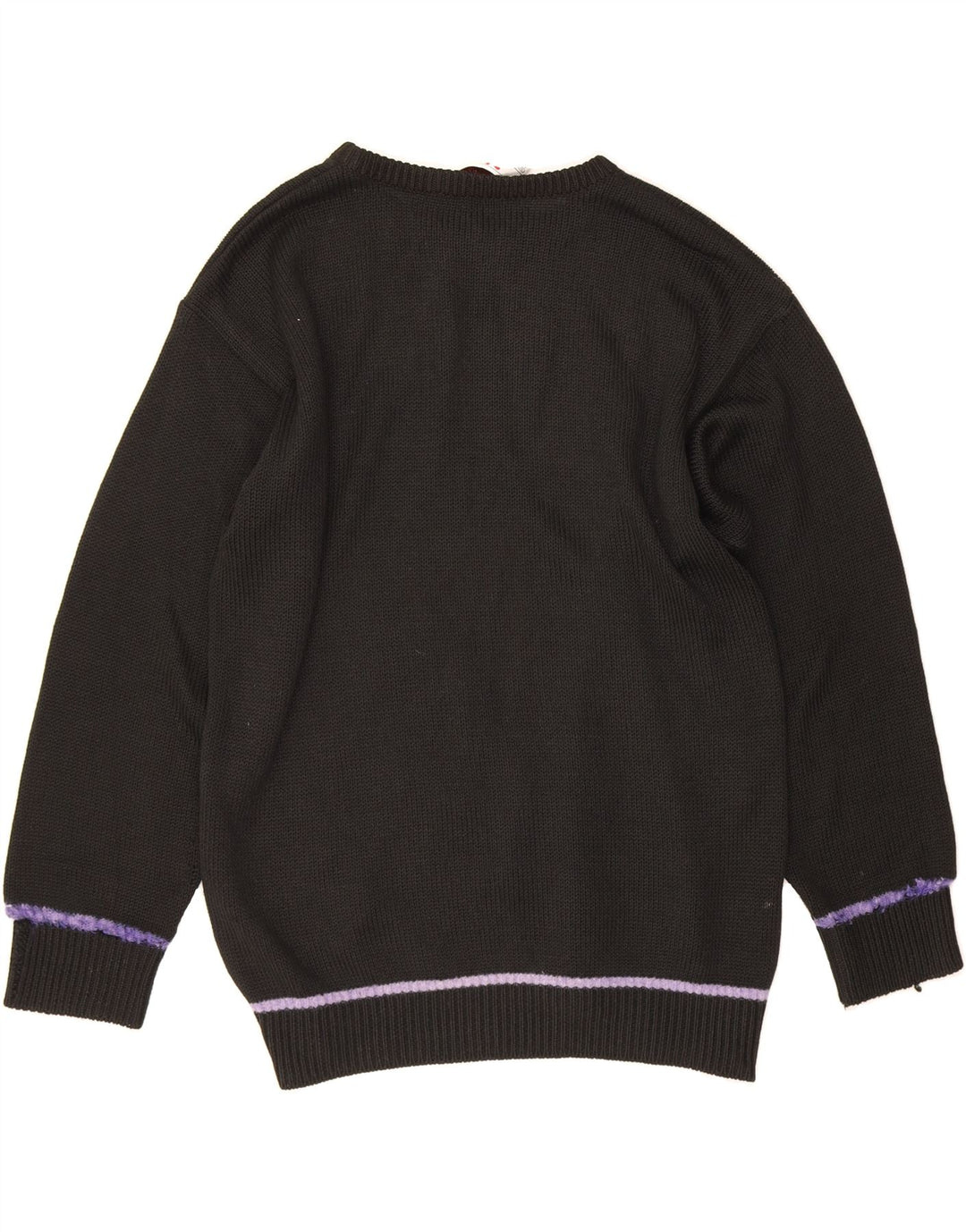VINTAGE Womens Crew Neck Jumper Sweater UK 12 Medium  Black Vintage Vintage and Second-Hand Vintage from Messina Hembry 
