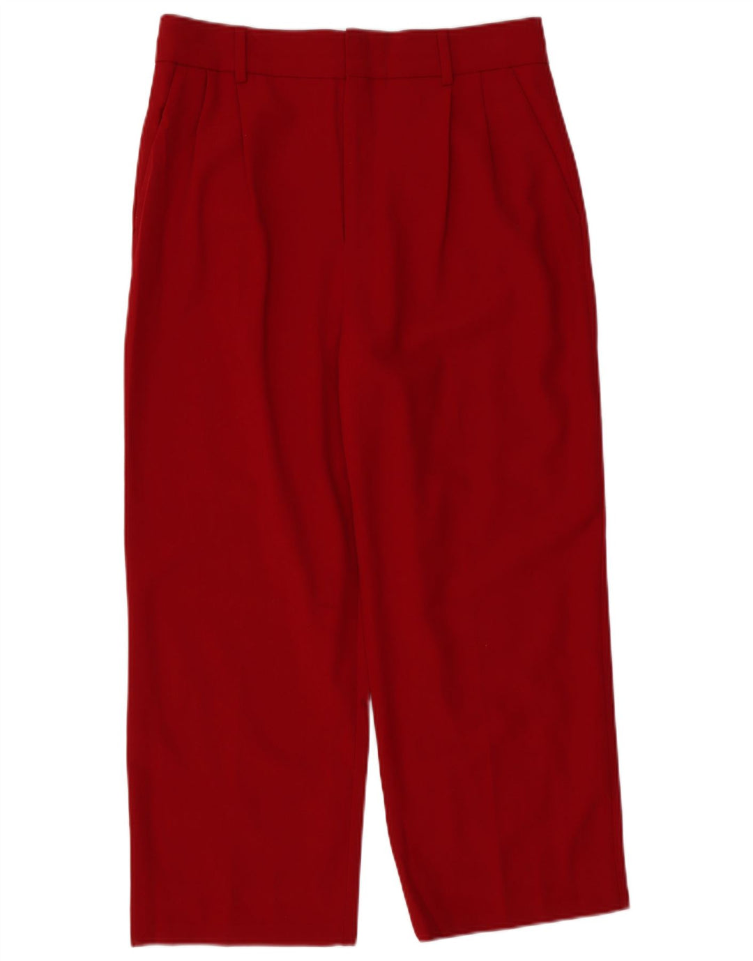 Zara Pantalon court pour femme Large W32 L25 Rouge Polyester