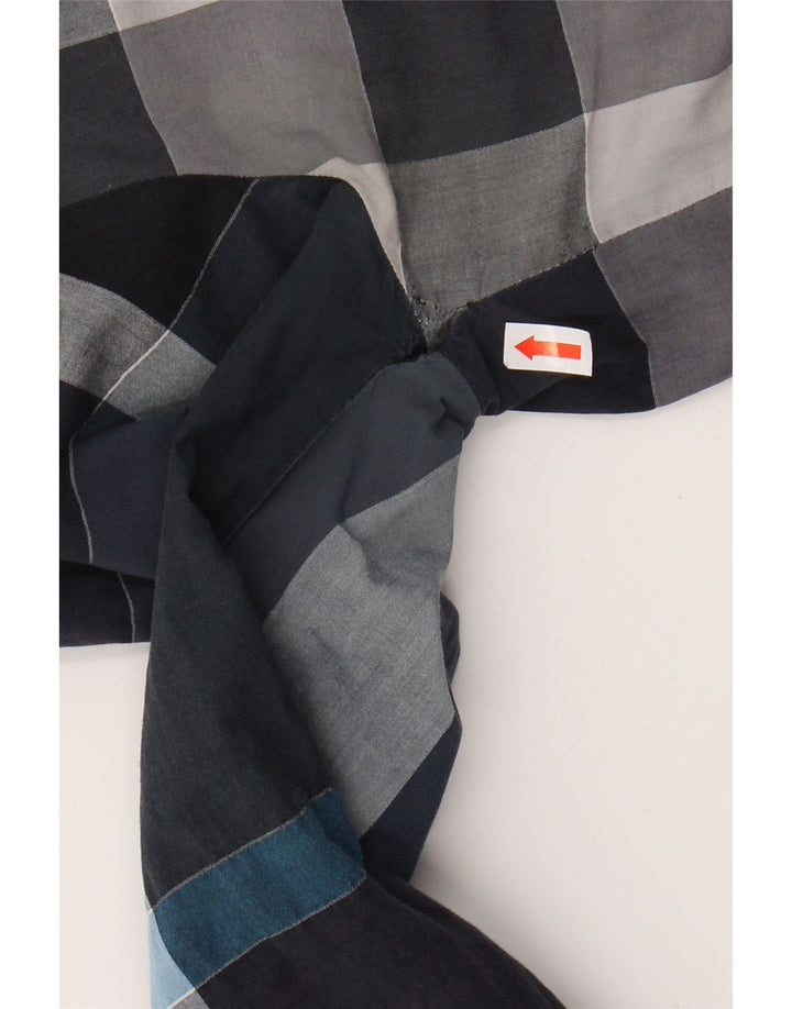 BURBERRY Chemise pull longue pour femme UK 14 Bleu marine moyen à carreaux