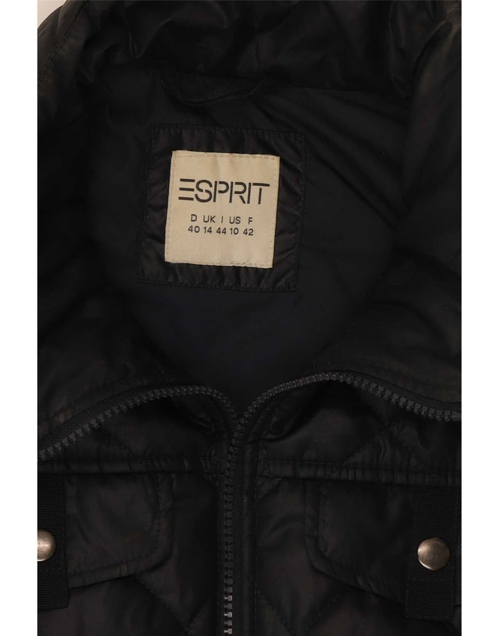 Esprit Gilet matelassé pour femme UK 14 Large Noir Polyester