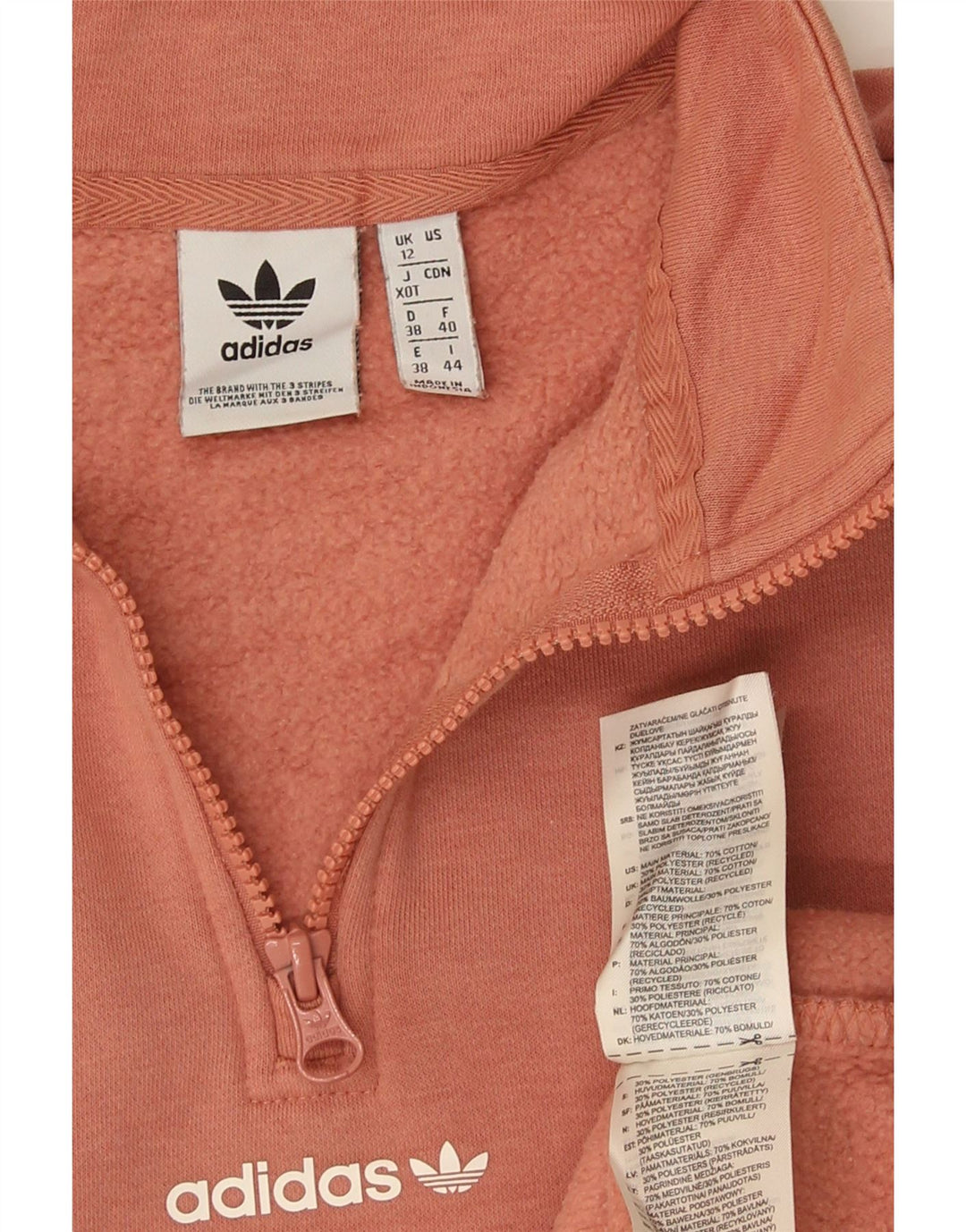 Adidas Sweat-shirt graphique surdimensionné pour femme UK 12 Orange moyen