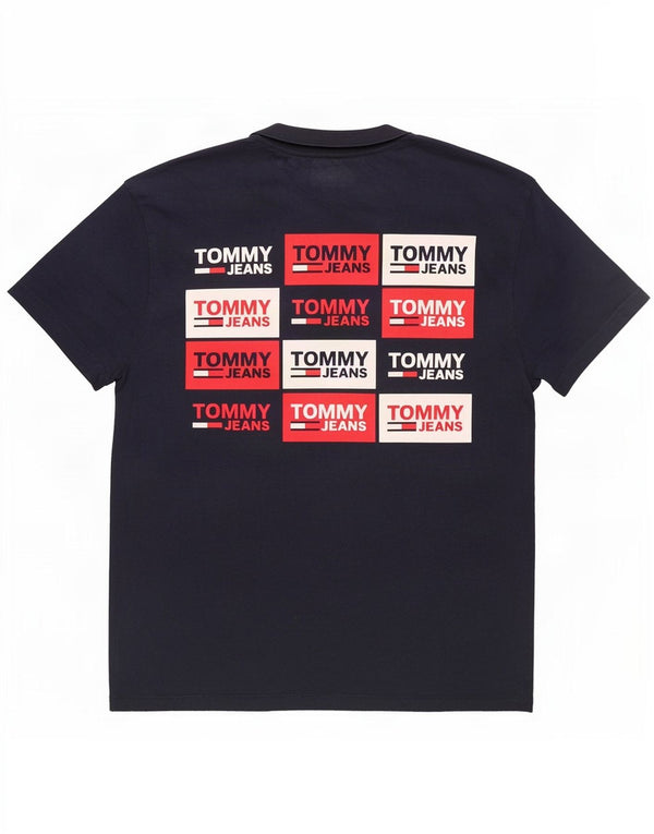 Tommy Hilfiger T-Shirt Graphique Homme Petit Bleu Marine Coton