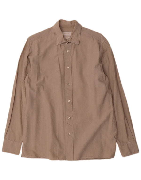 Massimo Dutti Chemise Homme Beige Moyen Coton
