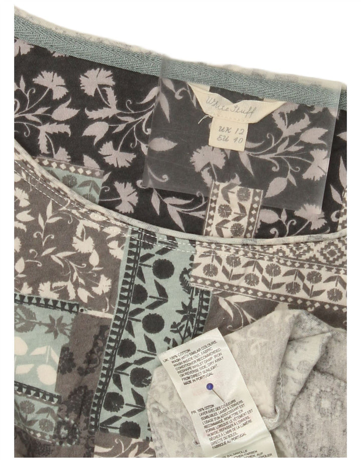 WHITE STUFF Chemisier Top UK 12 Medium Multicolore Patchwork