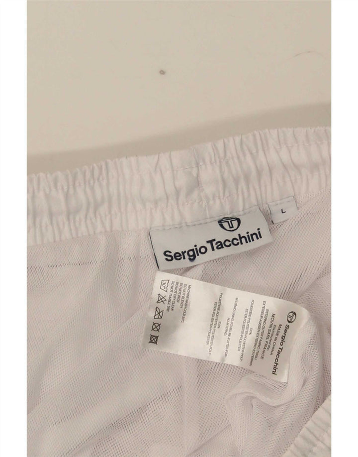 Sergio Tacchini Pantalon de survêtement pour homme Joggers Large Blanc Polyester