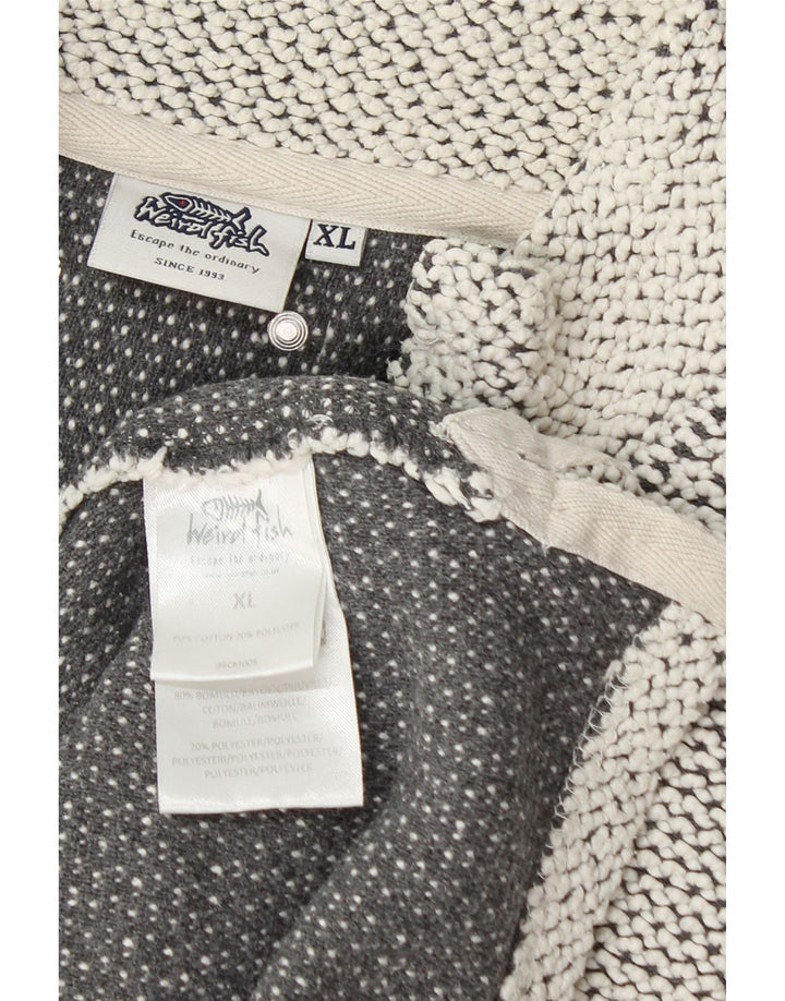 Weird Fish Pull col zippé pour homme XL en coton gris