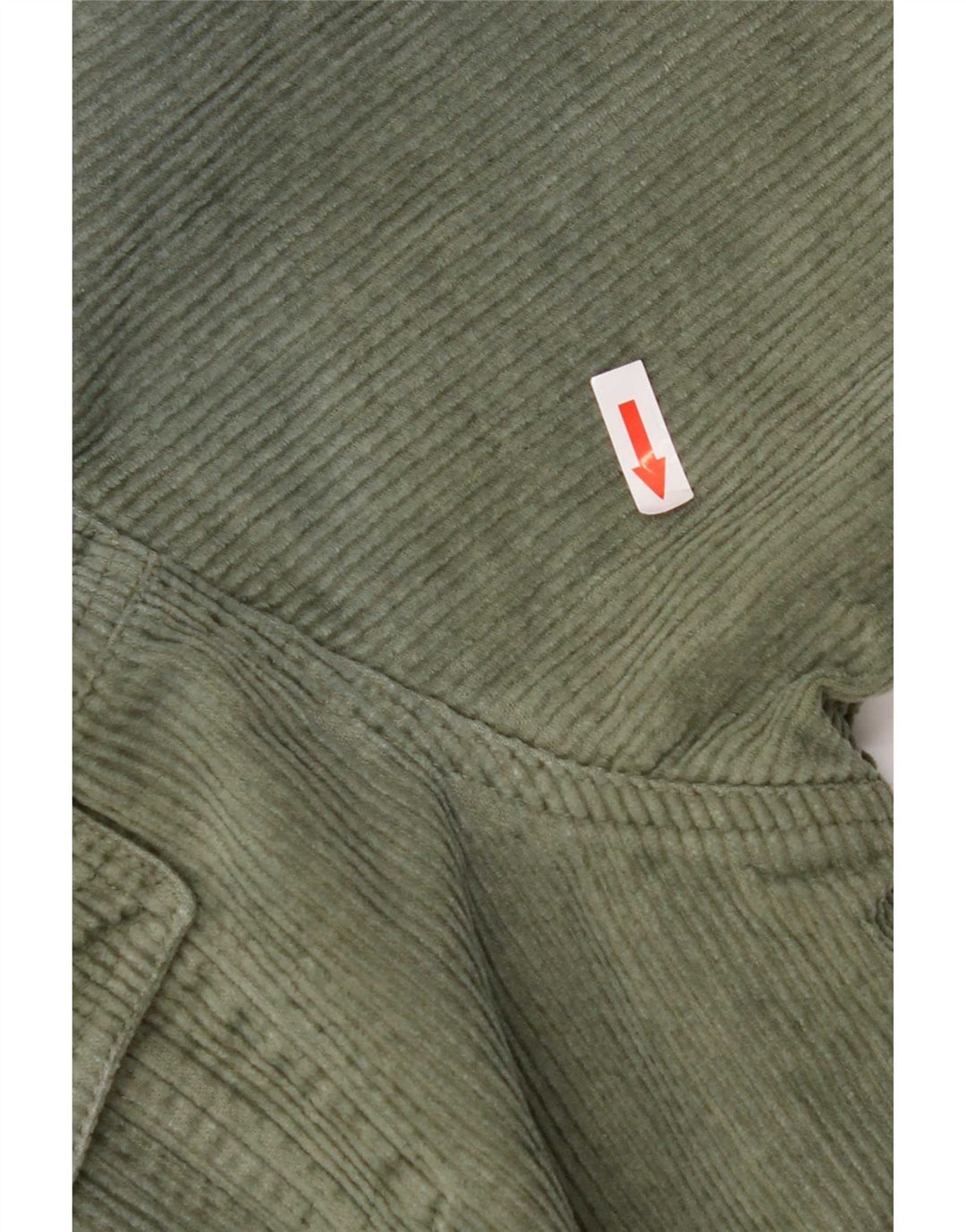 Zara Veste surdimensionnée en velours côtelé pour femme UK 10 Petit coton kaki