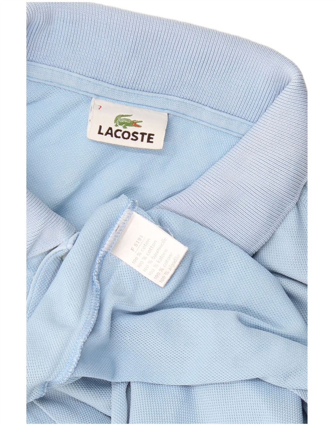 LACOSTE Polo Homme Taille 7 2XL Bleu Coton
