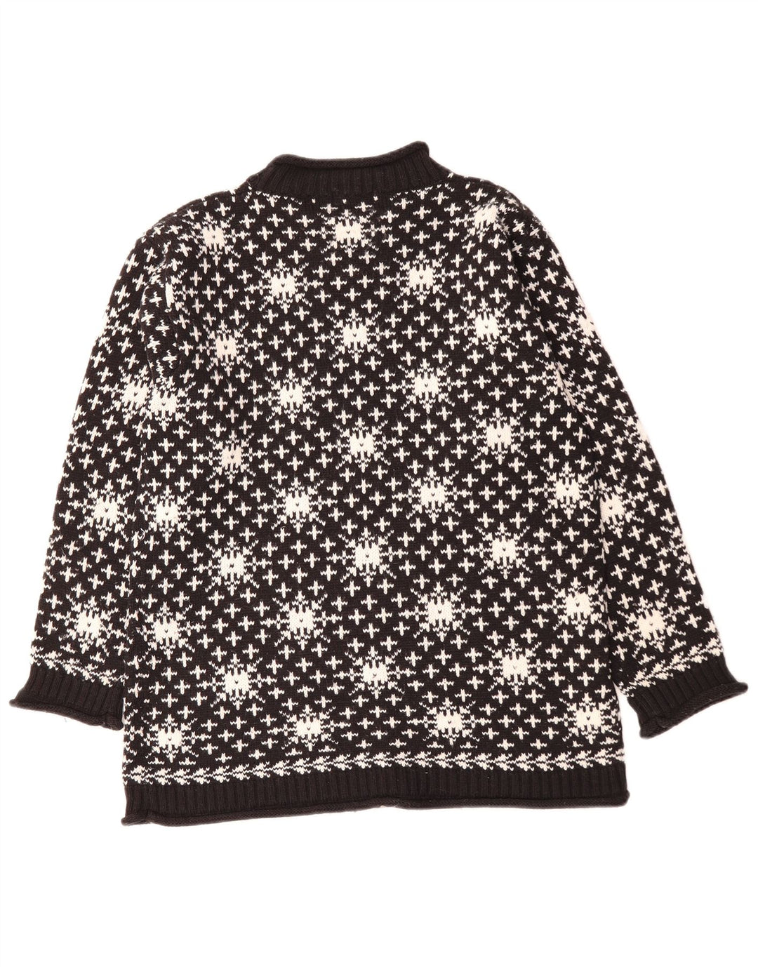Hennes Pull col roulé pour homme Noir moyen Acrylique Fair Isle