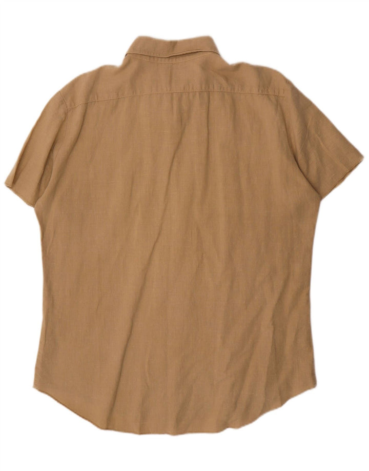 Energie Chemise à Manches Courtes Homme Lin Beige Moyen