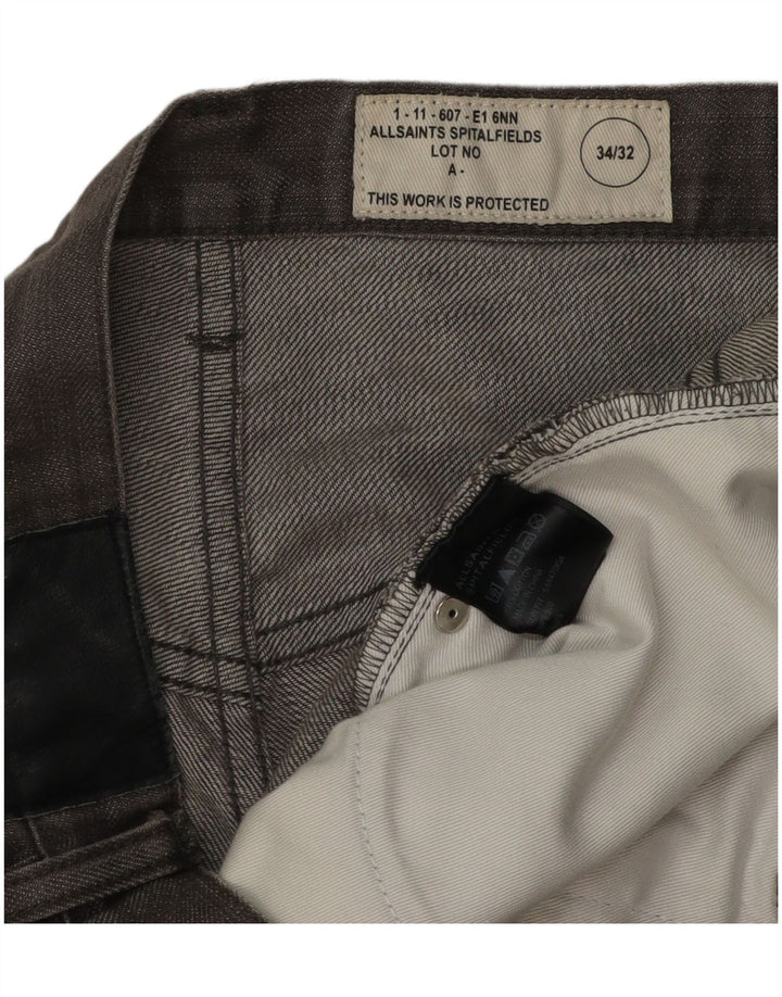 All Saints Jean droit W34 L26 gris coton homme