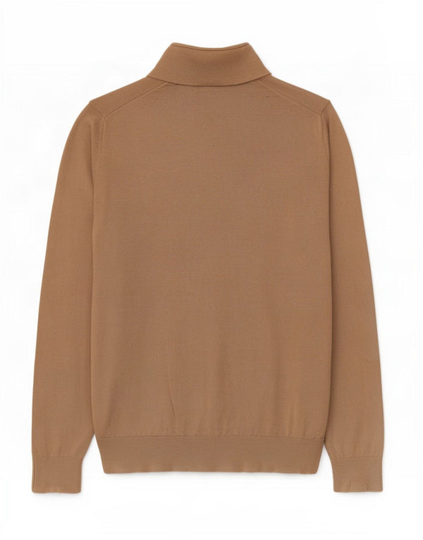 Reiss Pull à col zippé pour homme en laine marron Taille L