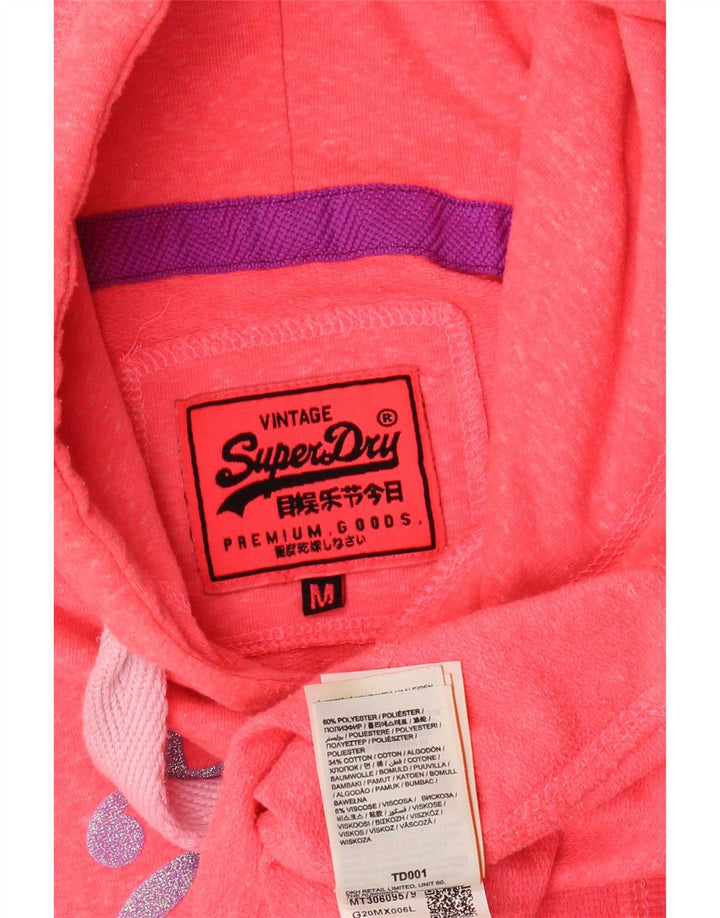 Superdry Pull à capuche graphique pour femme UK 14 Rose moyen Polyester