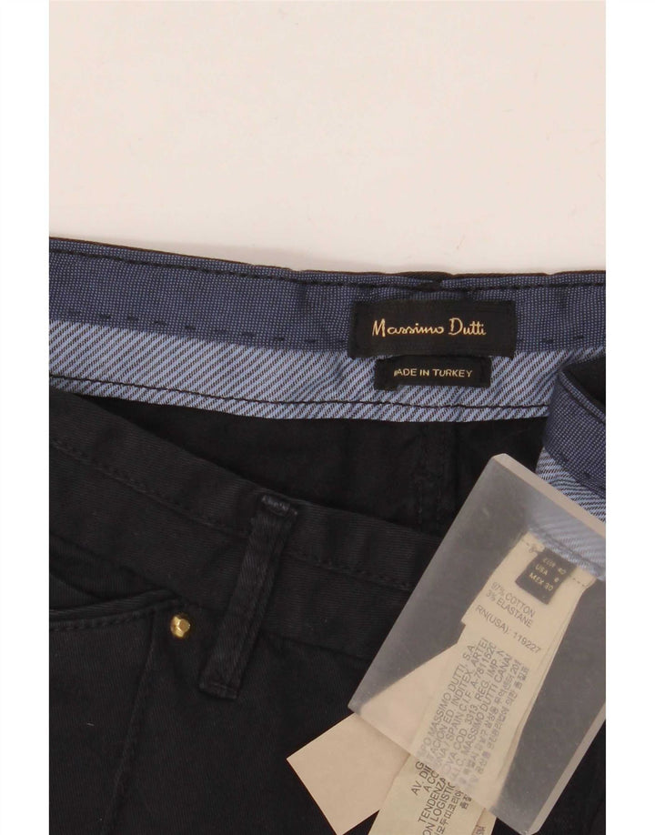 Massimo Dutti Pantalon Chino Slim Femme EU 40 Medium W30 L31 Bleu Marine
