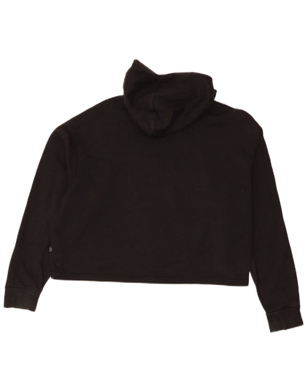 Puma Womens Crop Graphic Oversized Hoodie Jumper UK 18 XL Black Cotton